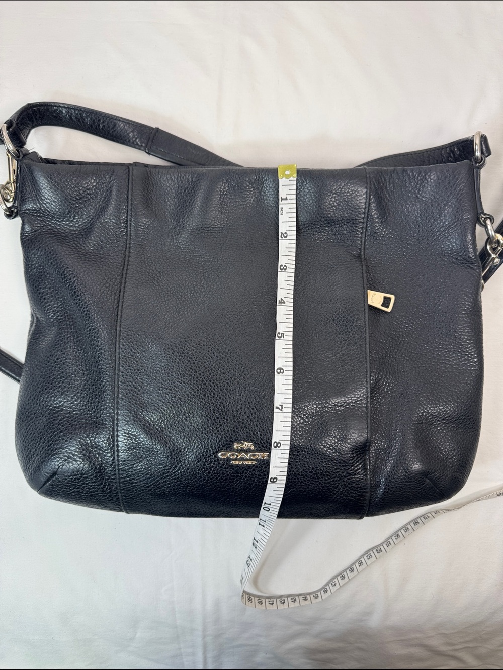Coach Isabelle East West Hobo Crossbody Black Pebbled Leather Bag - Picture 8 of 15